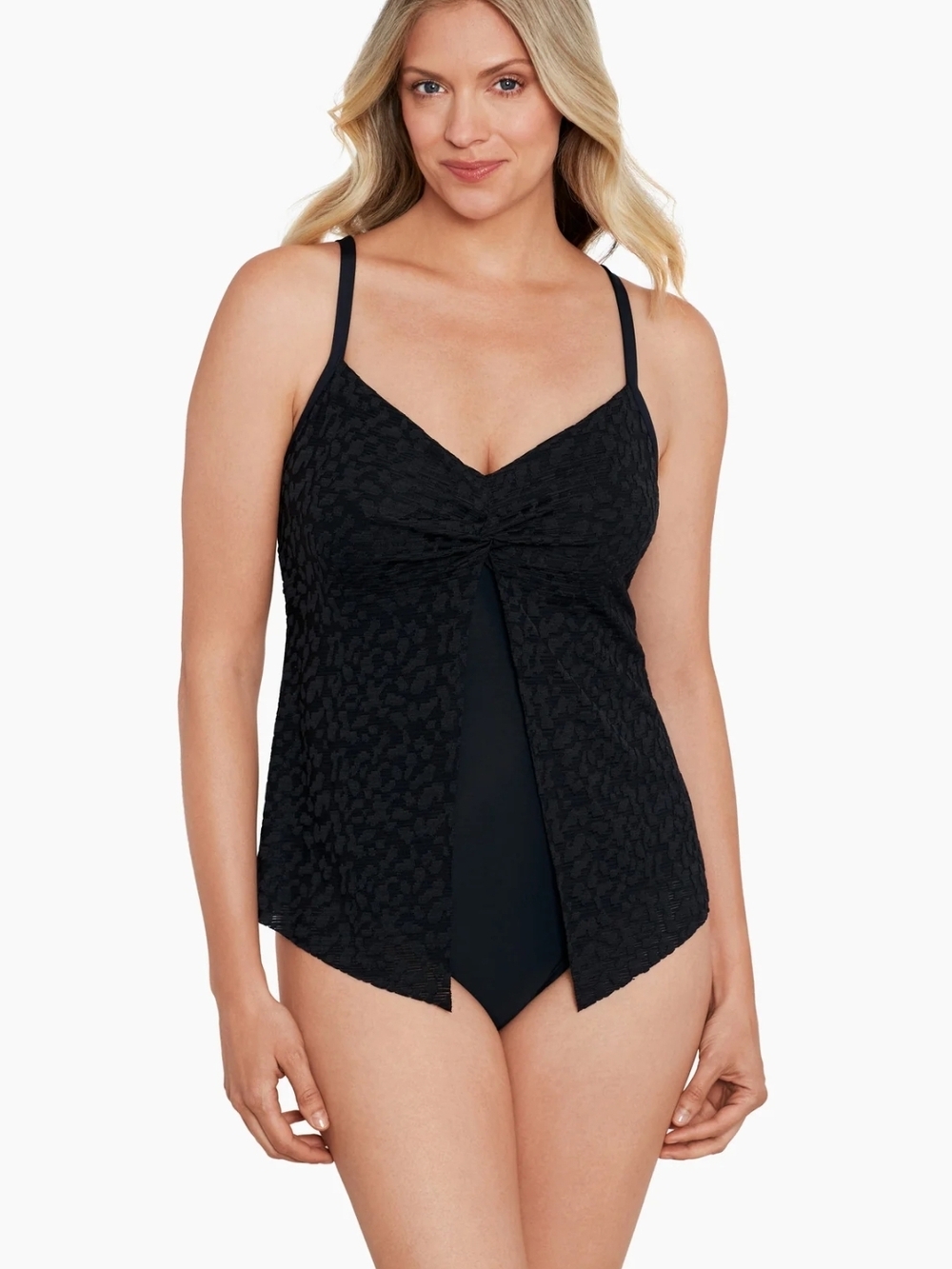 Shape Solver By Penbrook Knotted Flyaway Fauxkini - Shadow Prowl Nwt 16